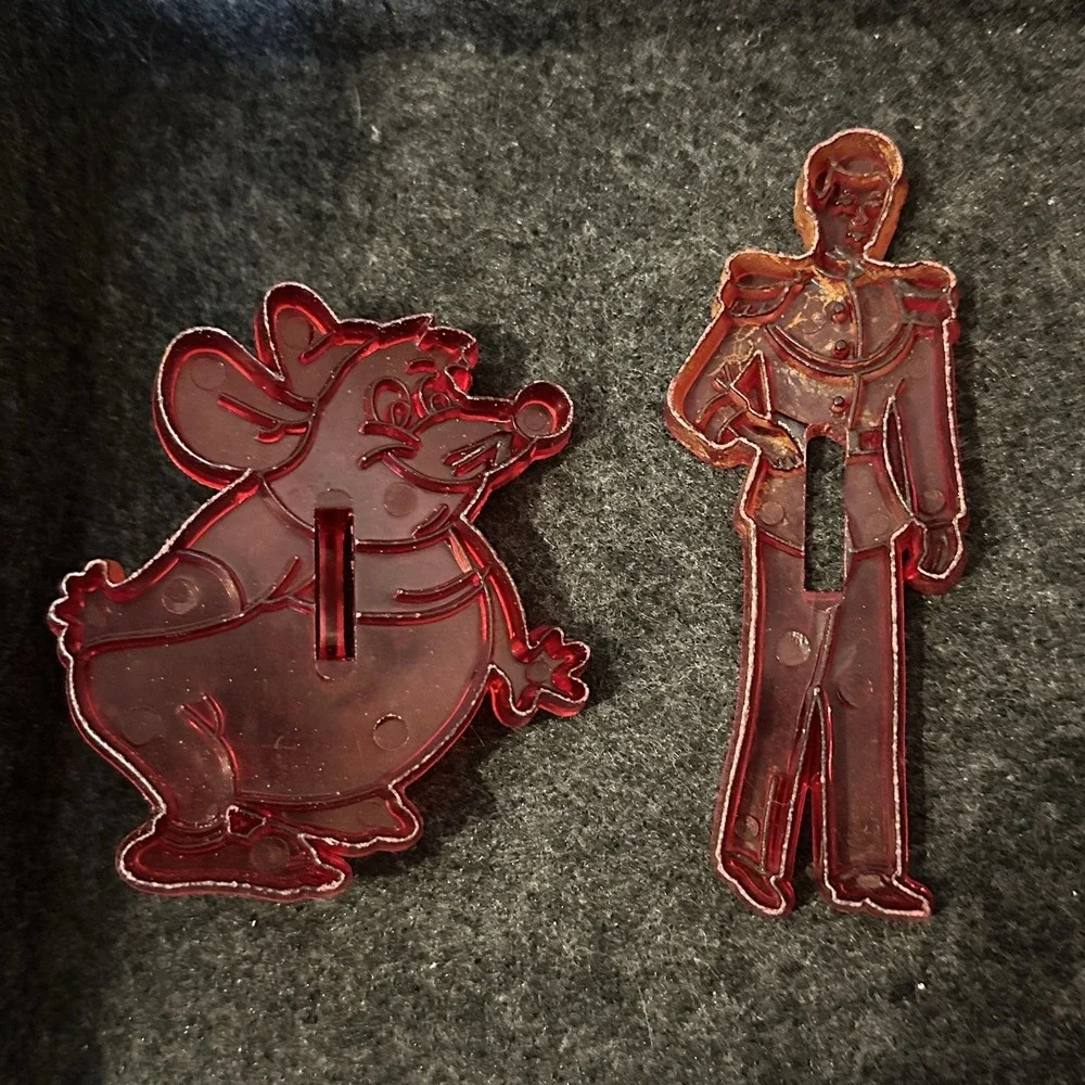 Vintage Cinderella Prince Charming And Mouse Gus Cookie Cutters Set Of Two